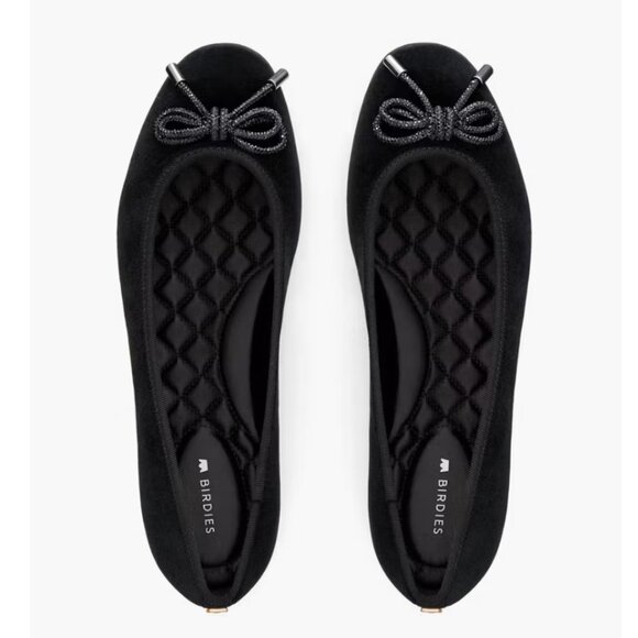 BIRDIES The Hummingbird in Black Velvet Jeweled Bow - Size 9 - Picture 1 of 14